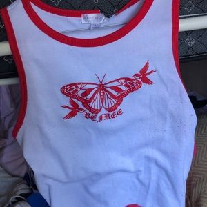 red butterfly top